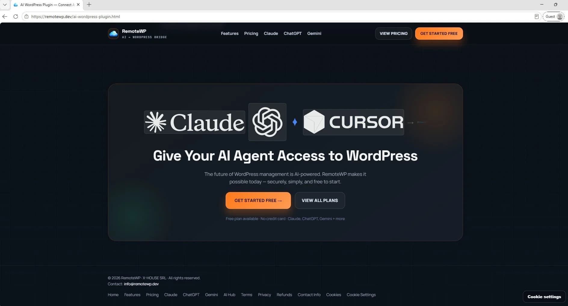 RemoteWP.dev - Securizare și Integrare AI pentru WordPress (Plugin Custom & REST API)